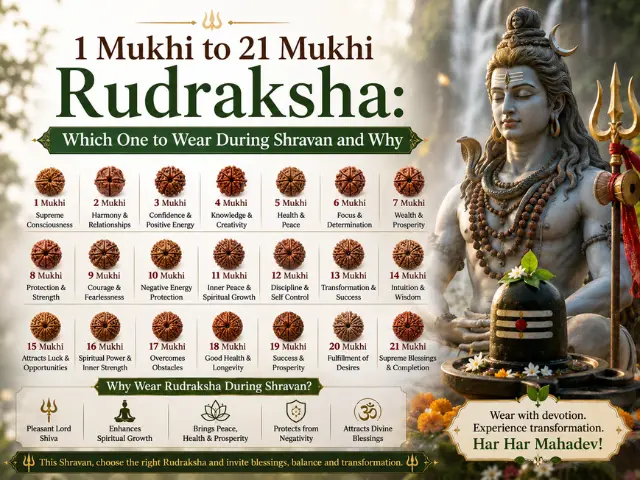 1 Mukhi to 21 Mukhi Rudraksha Which One to Wear During Shravan and Why