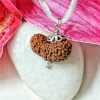 Online 16 mukhi rudraksha Indonesia 21.30 mm size, in silver pendant