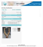 Siddha Rudraksha Mala lab Certificate