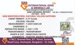 Yellow Sapphire (Pukhraj) Certificate