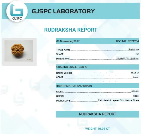 4 Mukhi Certificate