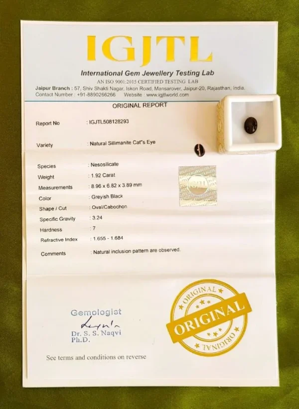 Cat’s Eye Certificate