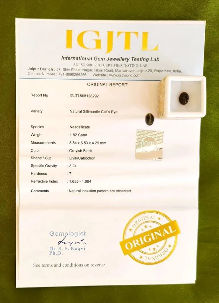 Cat’s Eye Certificate