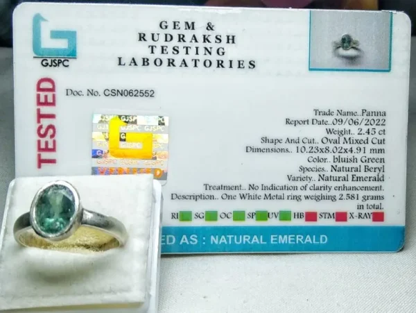 Emerald (Panna) Certificate
