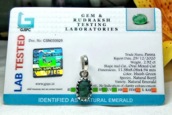 Emerald (Panna) Certificate