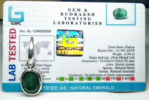 Emerald (Panna) Certificate
