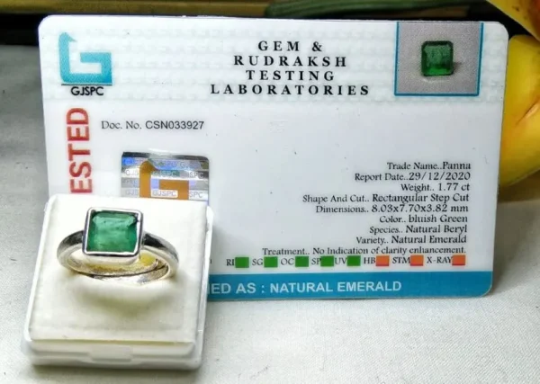 Emerald (Panna) Certificate