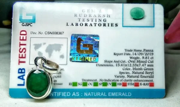 Emerald (Panna) Certificate