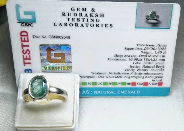 Emerald (Panna) Certificate