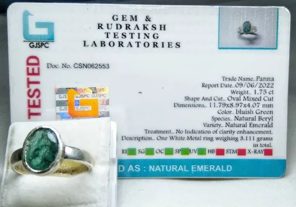 Emerald (Panna) Certificate