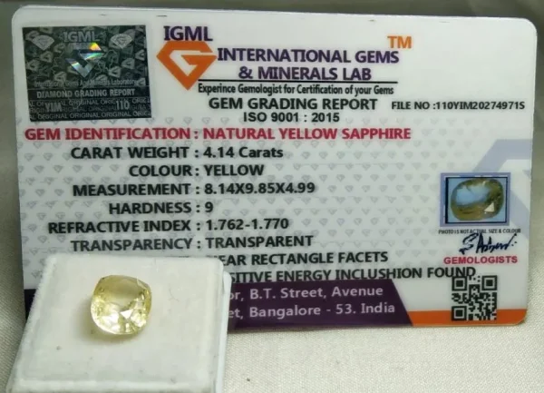 Yellow Sapphire (Pukhraj) Certificate