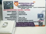 White Sapphire Certificate